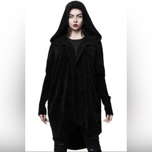 🖤 Killstar Oversized Velour Gothic Hooded Cardigan 🖤 Size Large | NWOT